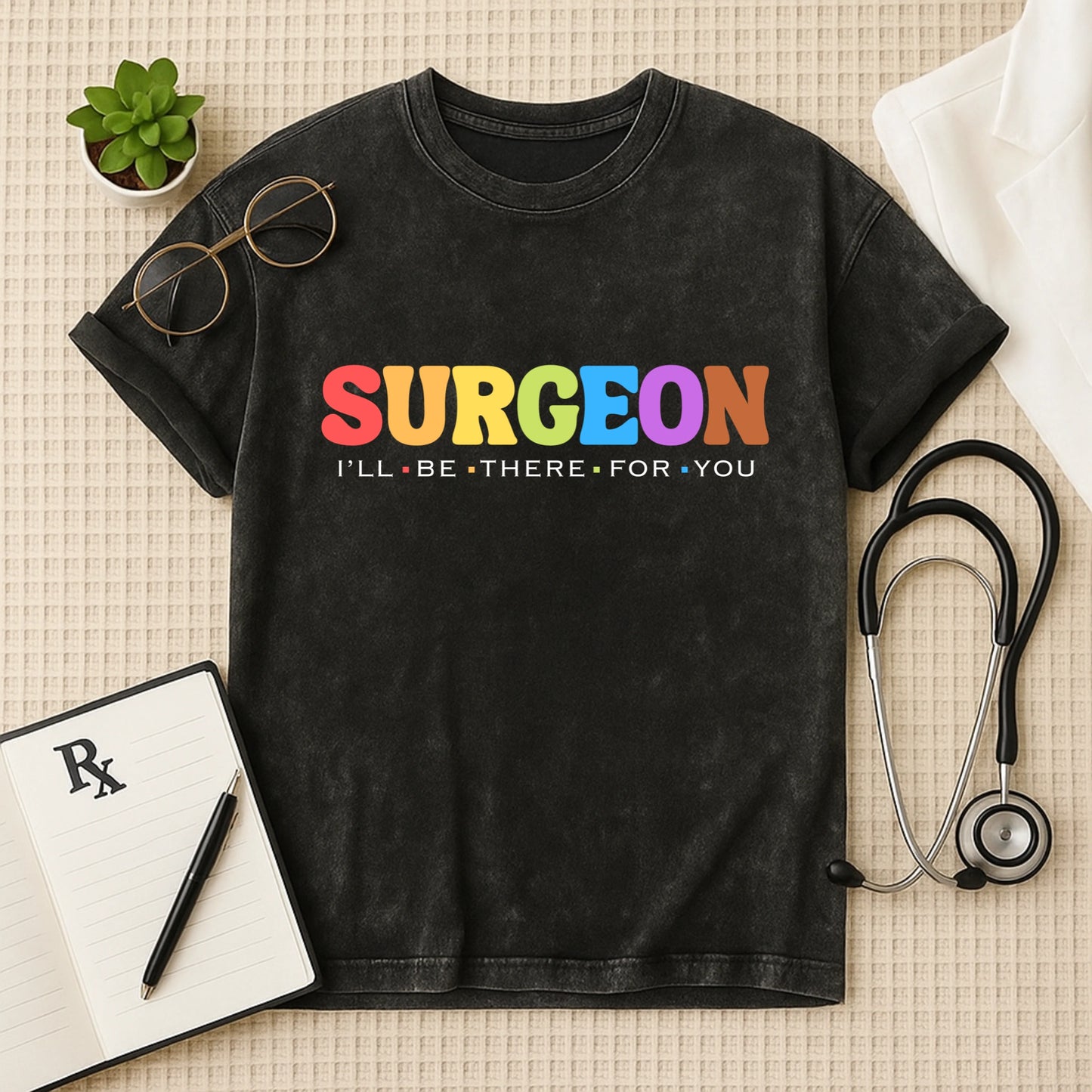 Surgeon Oversized Acid Wash T-Shirt For Doctors