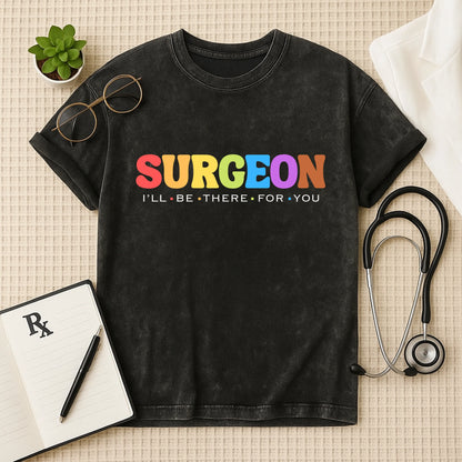 Surgeon Oversized Acid Wash T-Shirt For Doctors