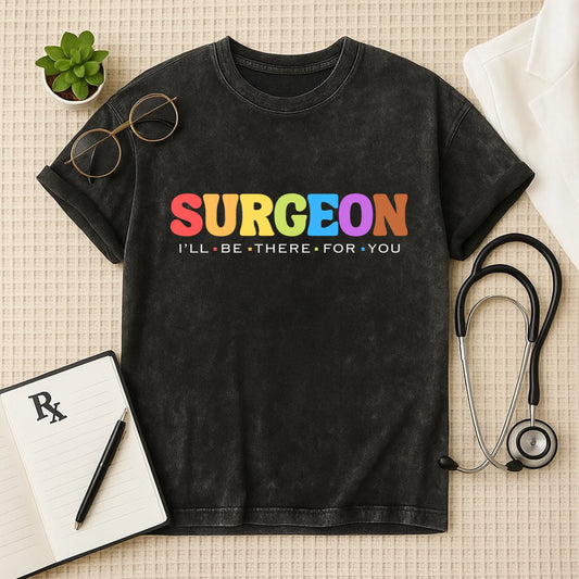 Surgeon Oversized Acid Wash T-Shirt For Doctors