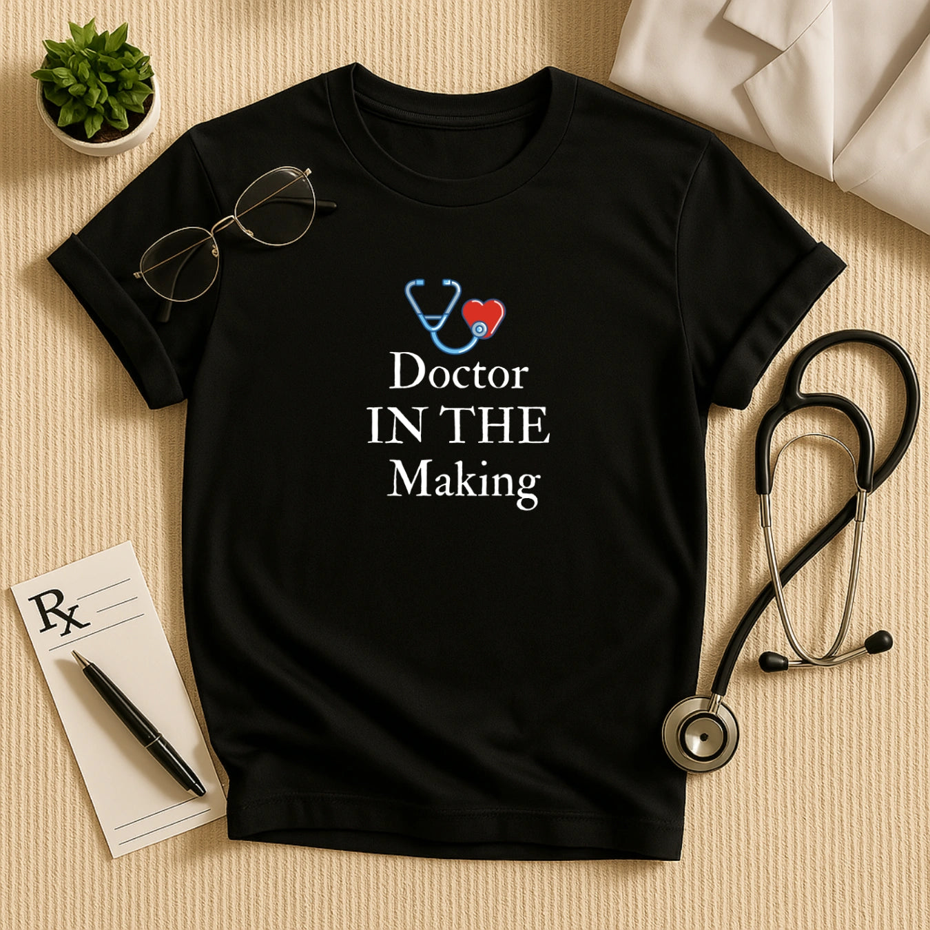 Doctor In The Making Heart Stethoscope Tee