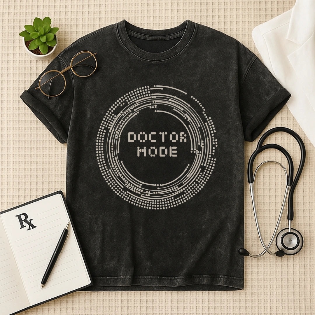 Doctor Mode Oversized Acid Wash Graphic T-shirt