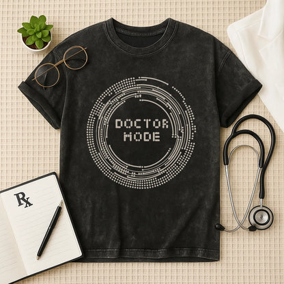 Doctor Mode Oversized Acid Wash Graphic T-shirt