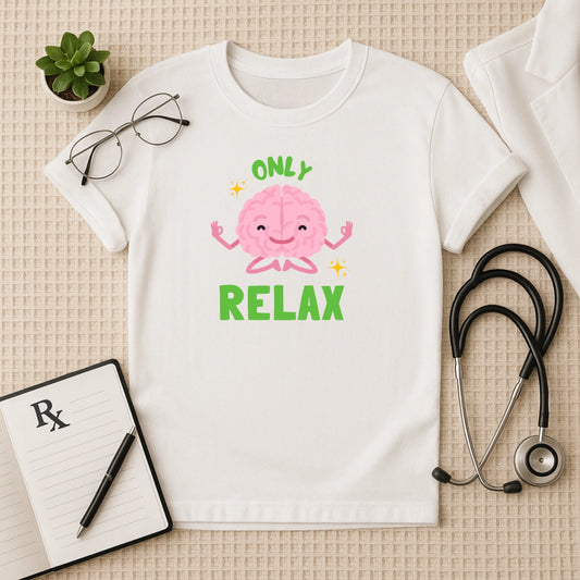 Only Relax Meditating Brain T-Shirt