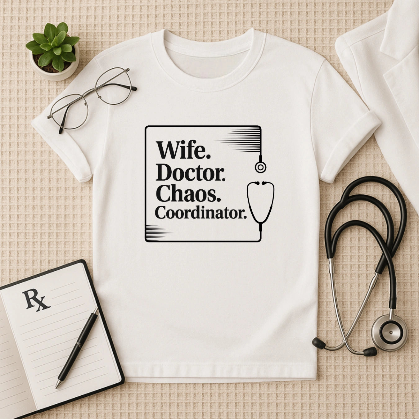 Wife. Doctor. Chaos. Coordinator. Female Doctor T-Shirt