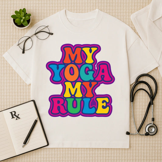 "My Yoga My Rule" Retro Graphic Oversized T-Shirt