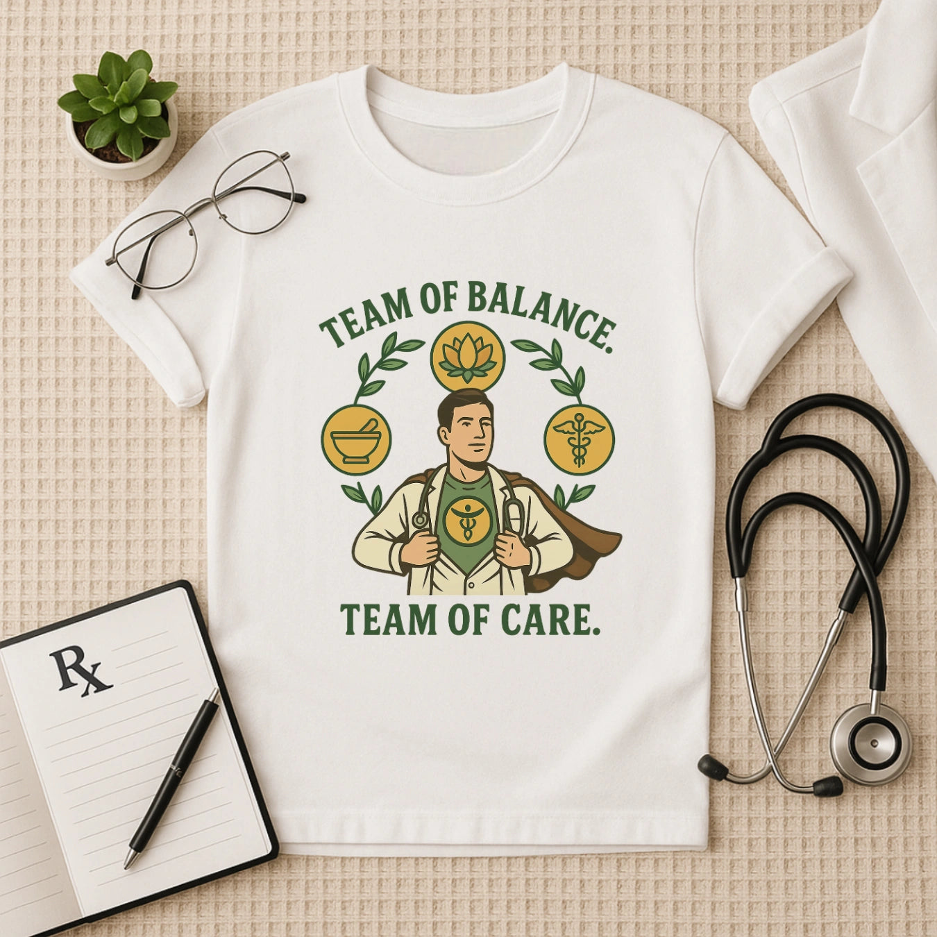 Team of Balance T-Shirt | Unisex Ayurveda Tee for Wellness Staff