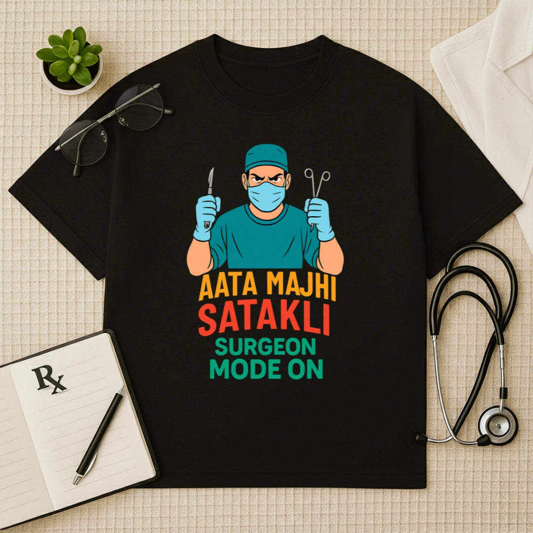 Aata Majhi Satakli Surgeon Mode Oversized Tee