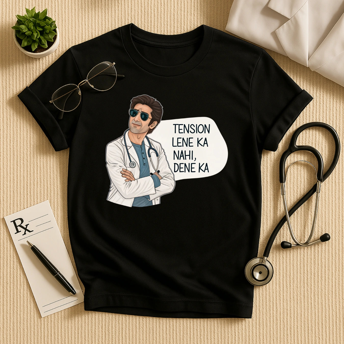 Tension Lene Ka Nahi Dene Ka Doctor Unisex T-Shirt