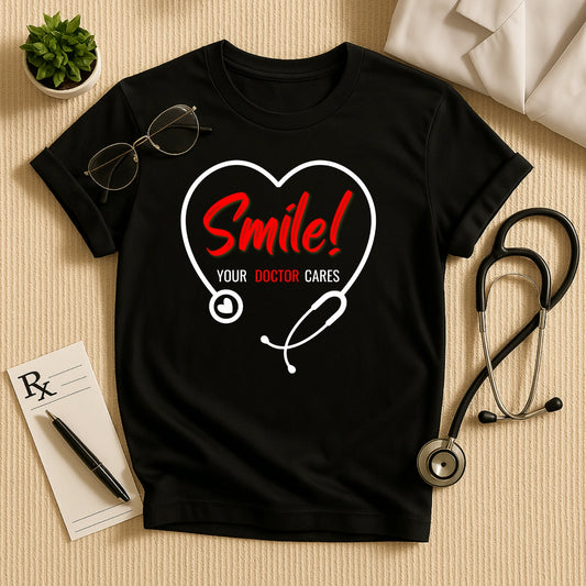 Empathetic Medical Tee - Smile Your Doctor Cares Unisex T-Shirt