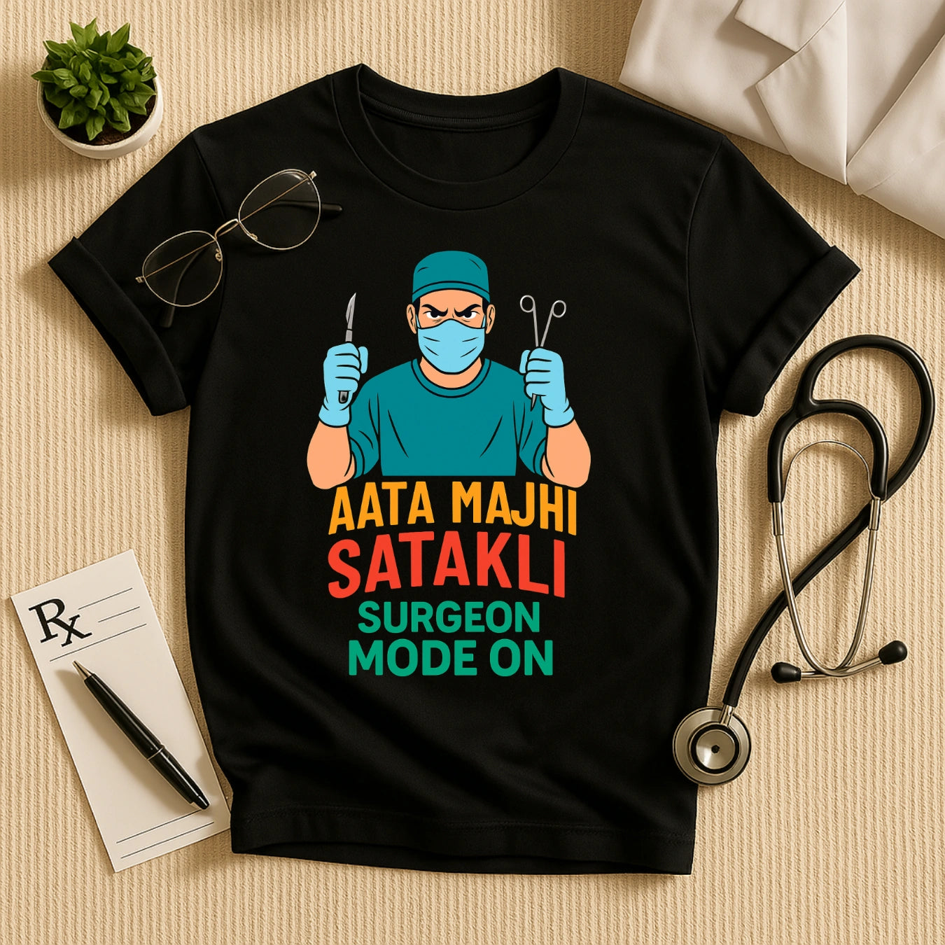 Aata Majhi Satakli Surgeon Mode On Doctor Unisex T-shirt