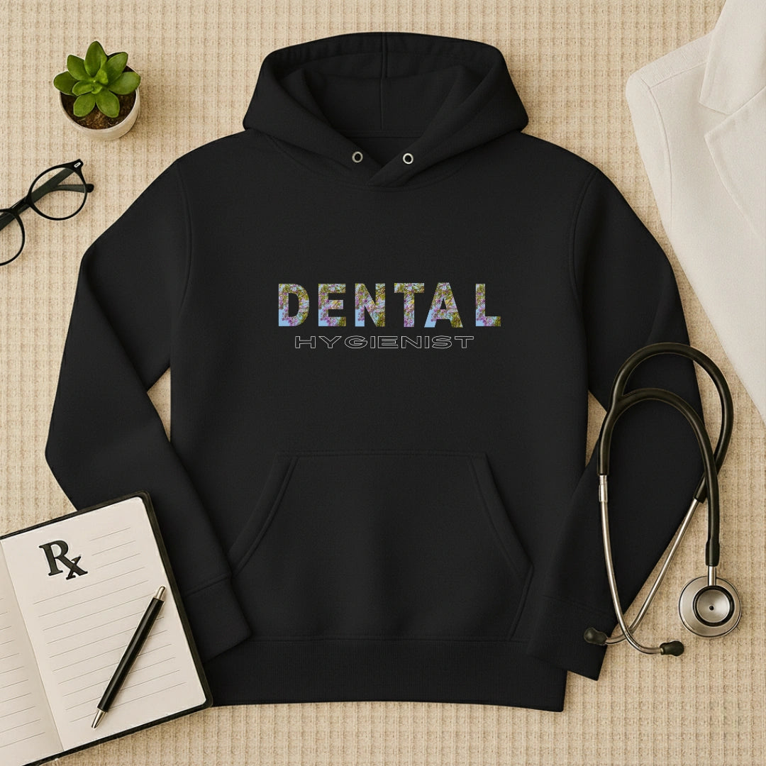 Floral Dental Hygienist Premium Medical Hoodie