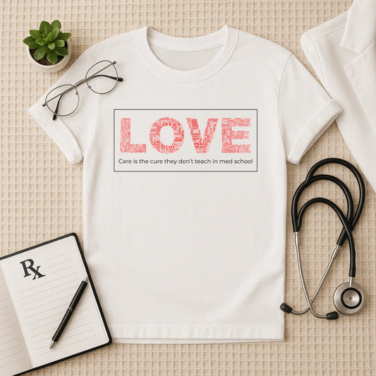 Heartfelt Medical Tee - Love Care Cure Doctor Unisex T-Shirt