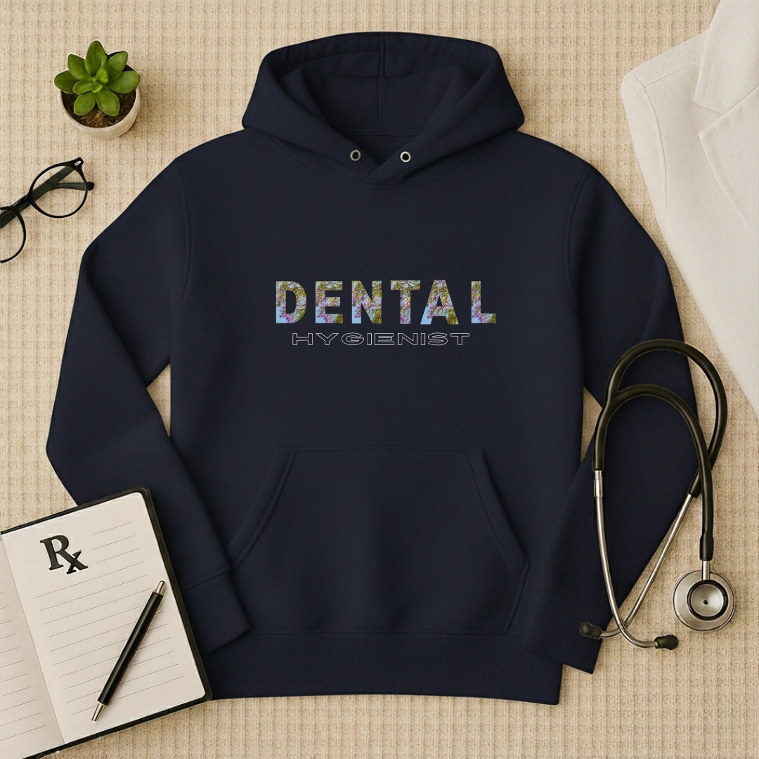 Floral Dental Hygienist Premium Medical Hoodie