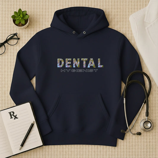 Floral Dental Hygienist Premium Medical Hoodie