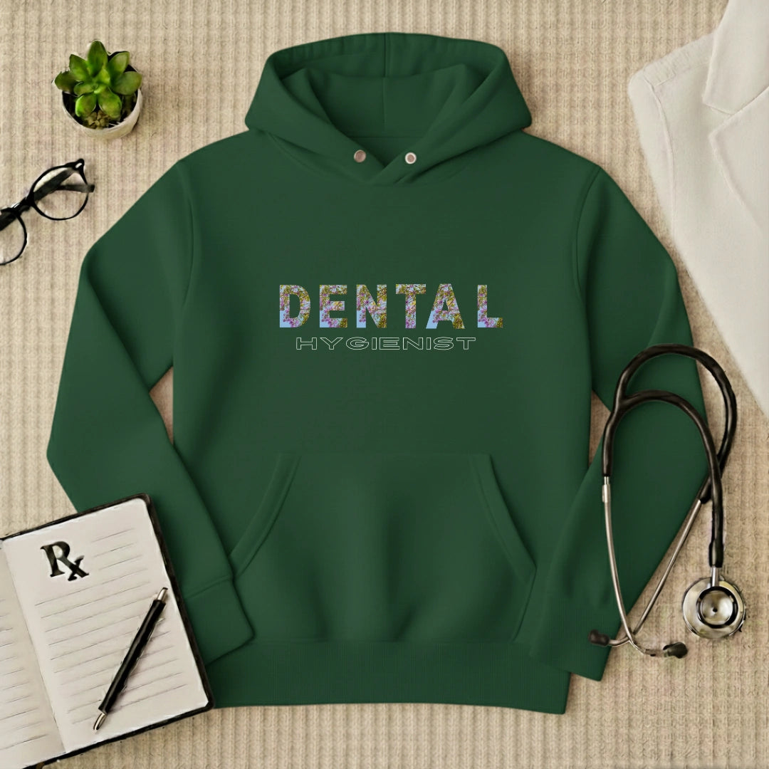 Floral Dental Hygienist Premium Medical Hoodie
