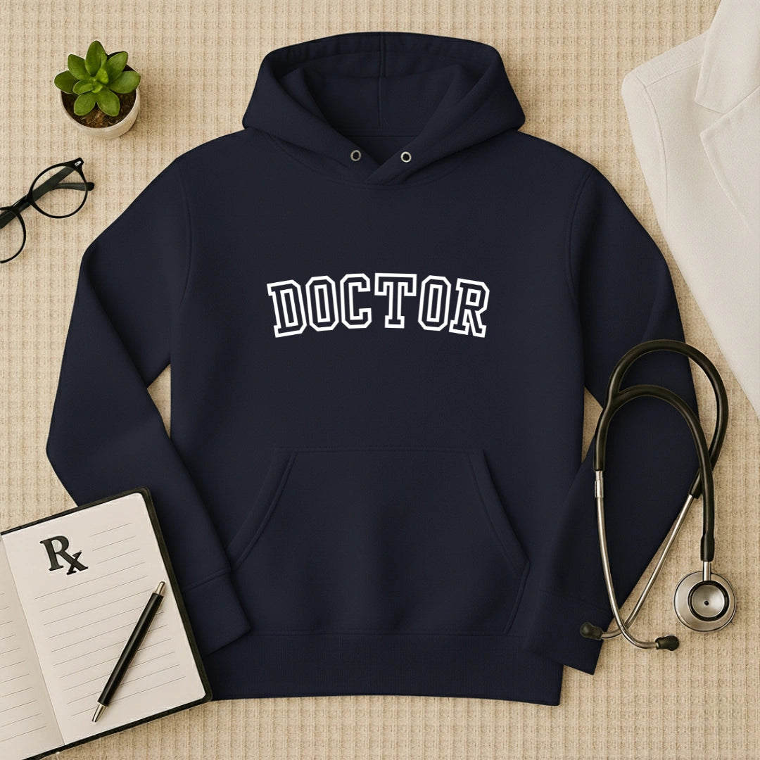 "Doctor" Graphic Cotton Varsity Hoodie