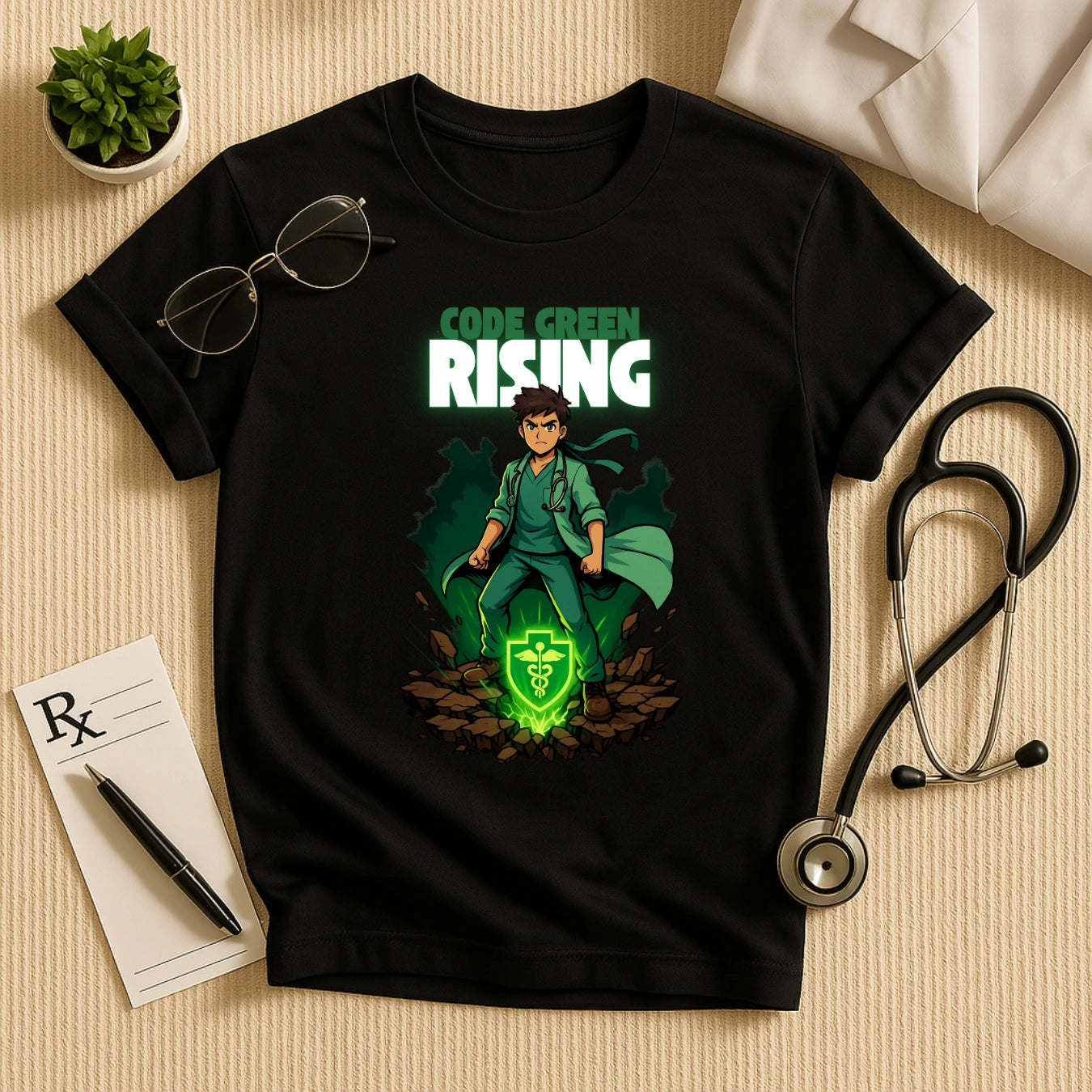Code Green Rising – Anime Style Doctor T-shirt