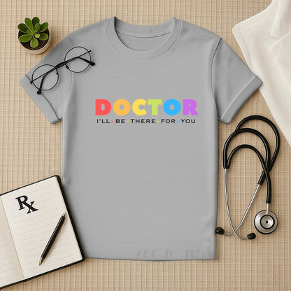Colorful DOCTOR Logo T-Shirt: Vibrant Medical Tee