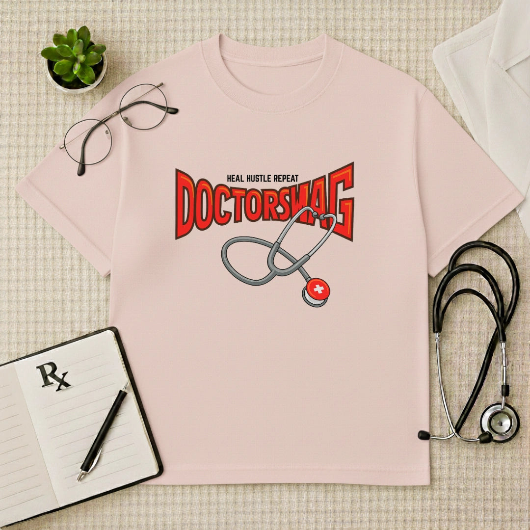 Doctorswag Oversized T-shirt: Heal Hustle Repeat Tee