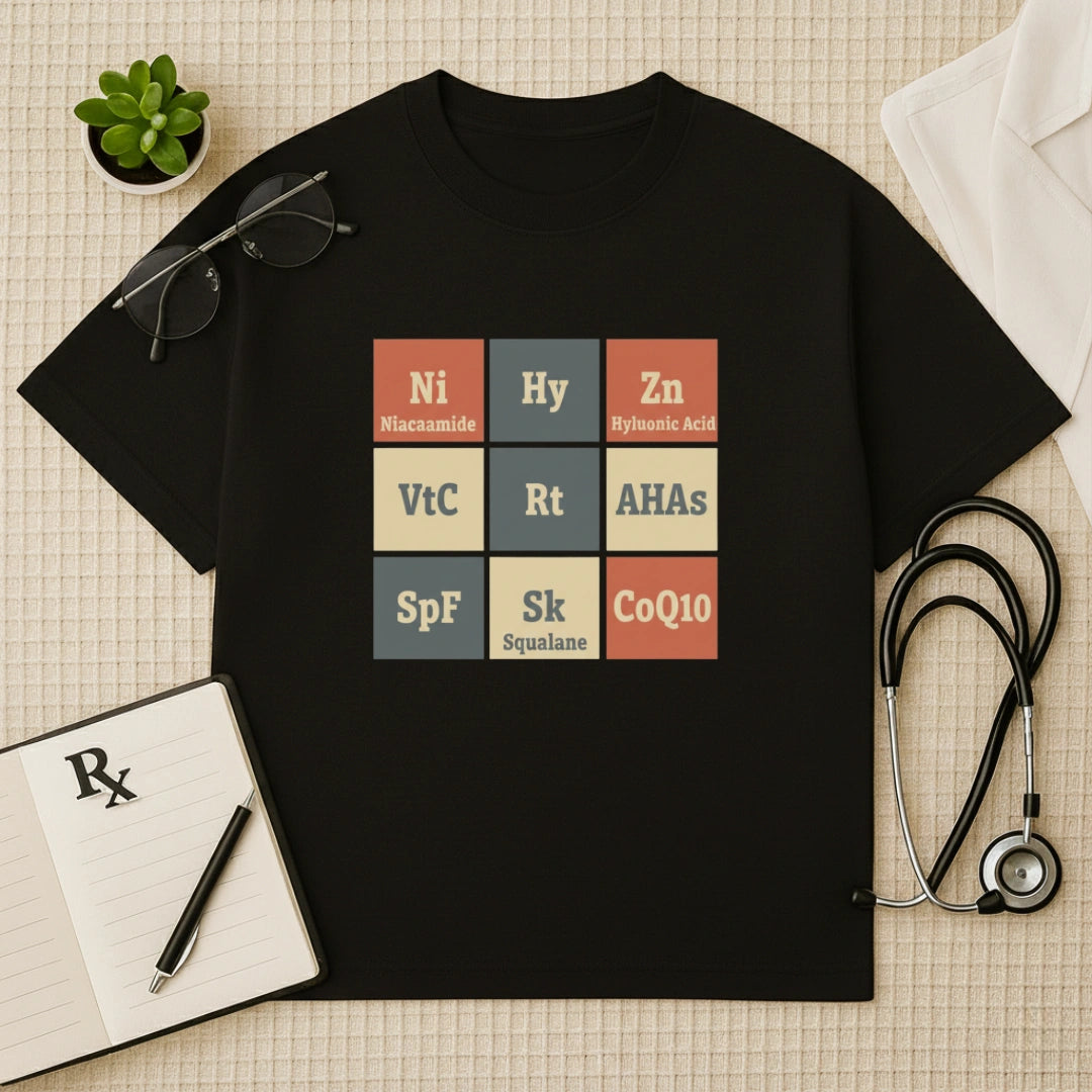 Skincare Elements Periodic Oversized T-Shirt
