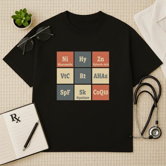 Skincare Elements Periodic Oversized T-Shirt