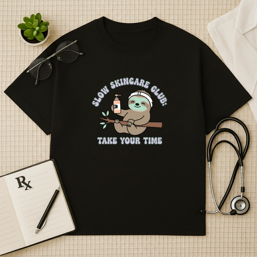 Slow Skincare Club Sloth Oversized T-Shirt