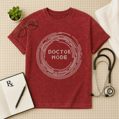 Doctor Mode Oversized Acid Wash Graphic T-shirt