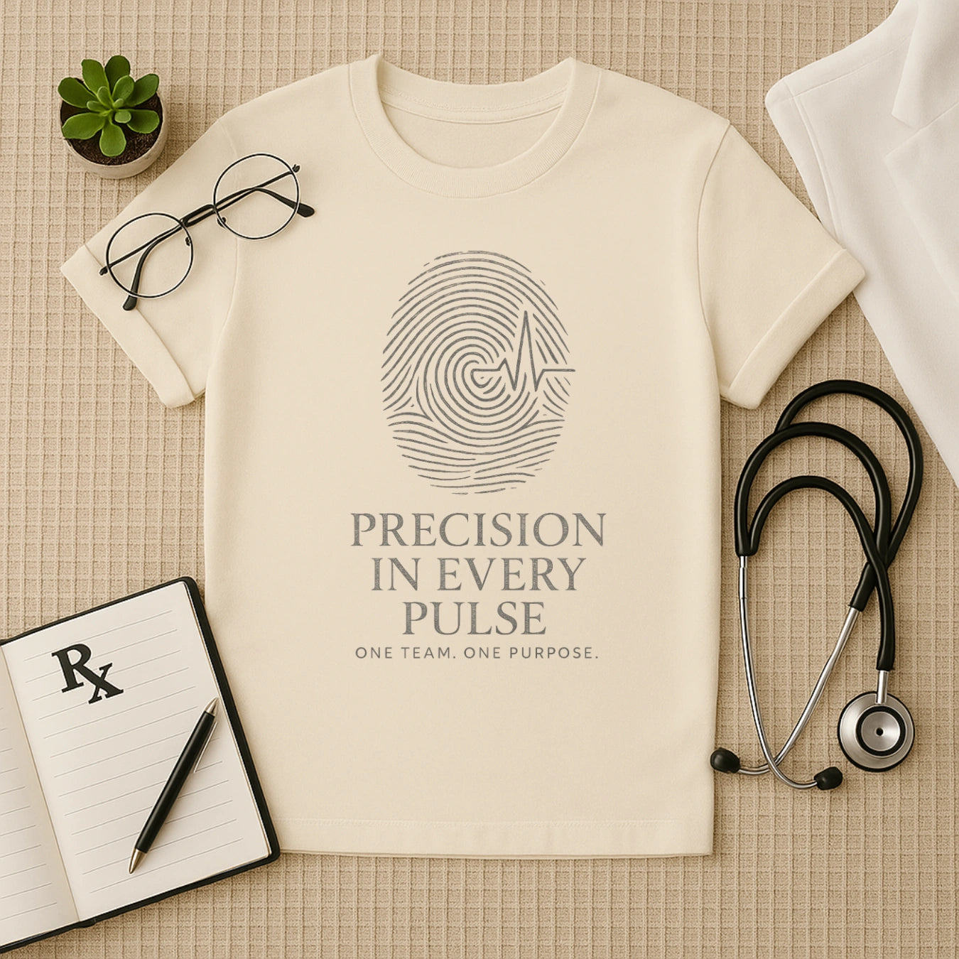 Precision in Every Pulse T-Shirt | Unisex Medical Team Crew Tee