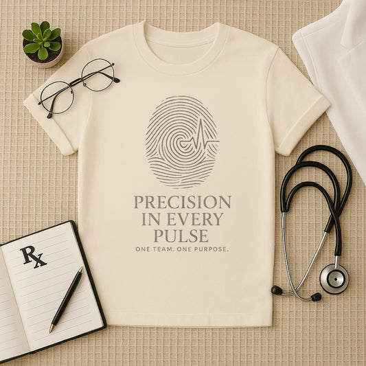 Precision in Every Pulse T-Shirt | Unisex Medical Team Crew Tee