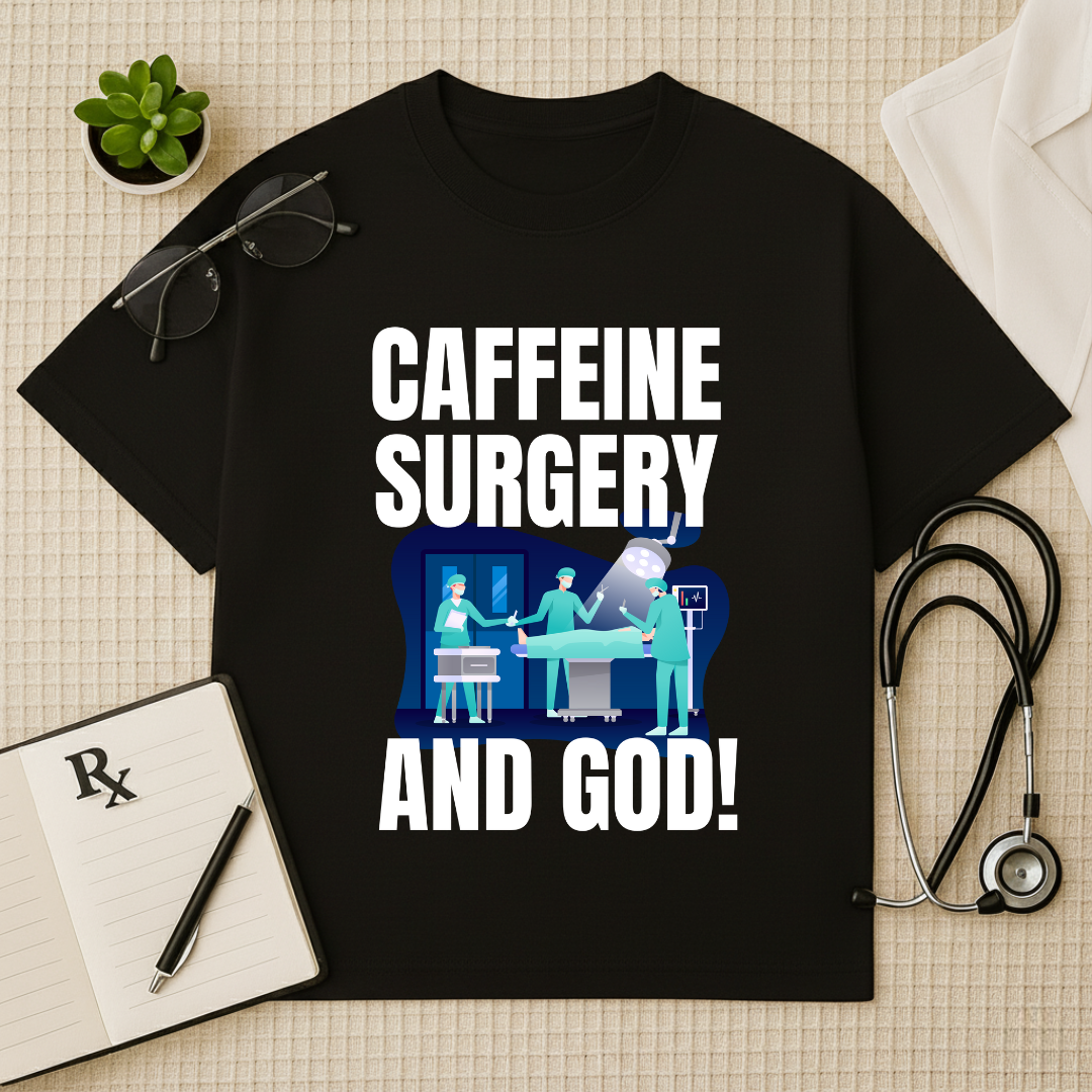 Caffeine Surgery Humor Doctor Oversized T-Shirt