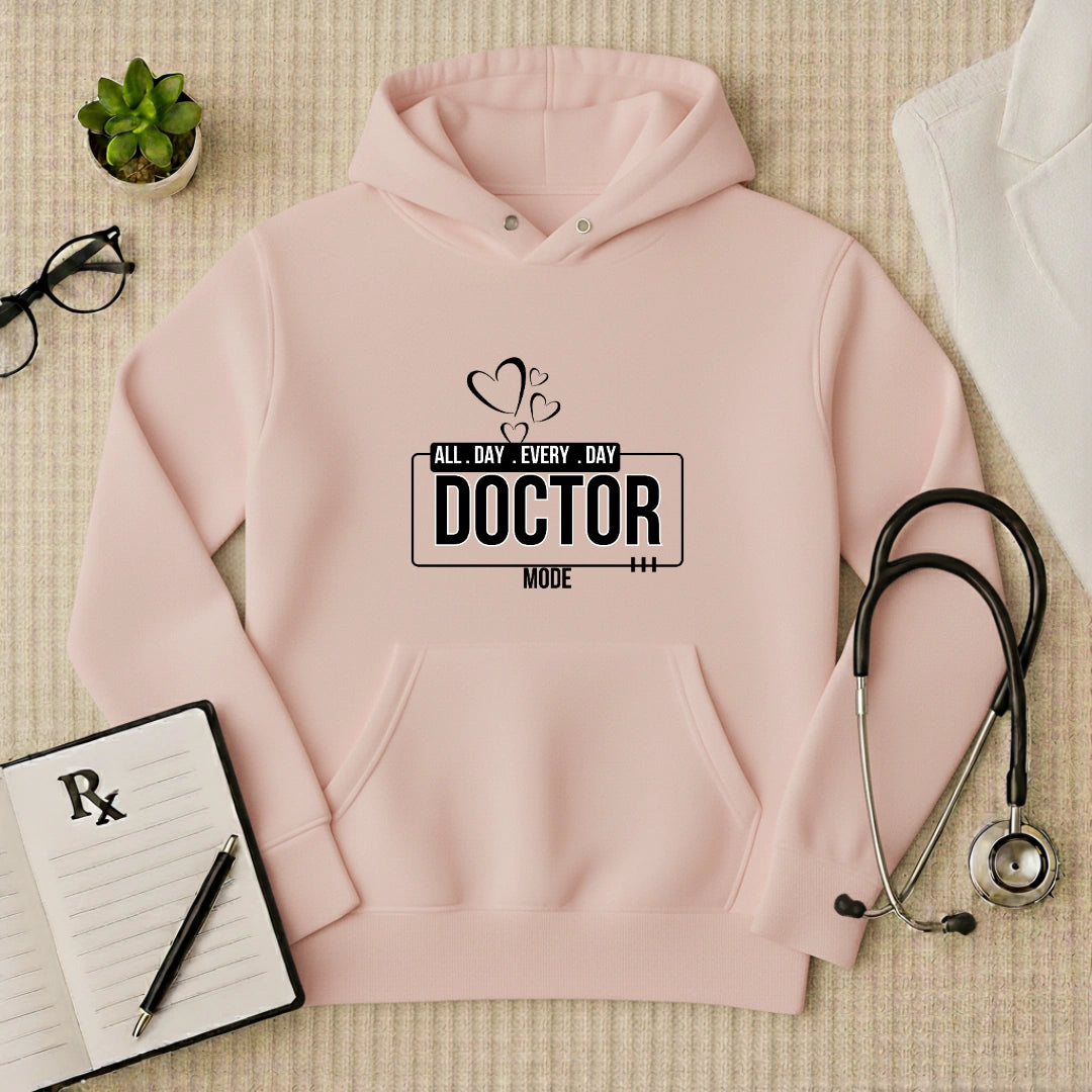 "All Day Doctor Mode" Heart Graphic Premium Hoodie
