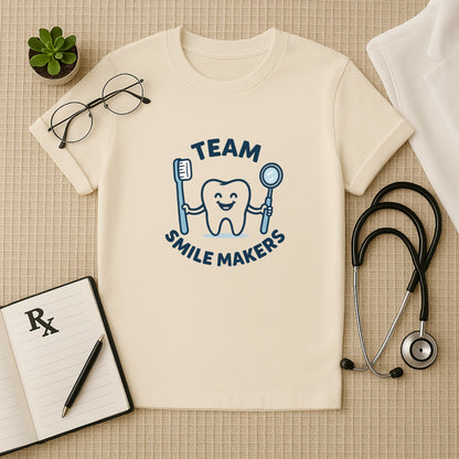 Team Smile Makers T-Shirt | Unisex Dentist Tee for Dental Staff Crew