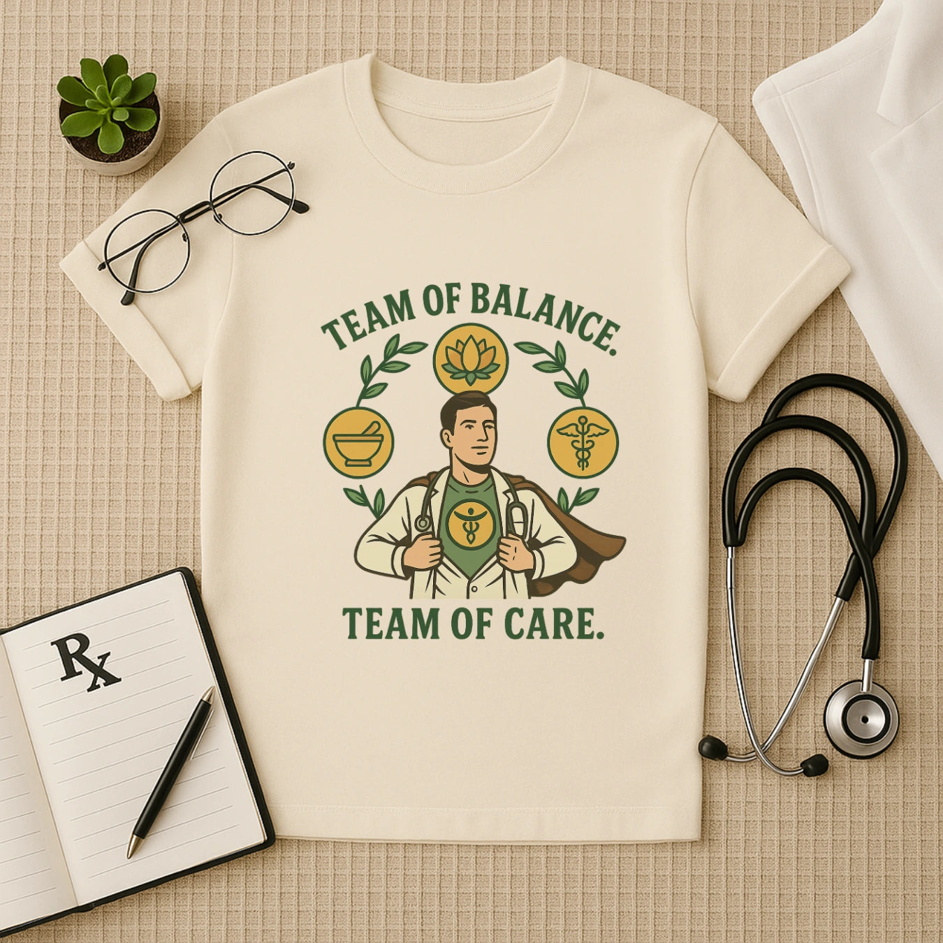 Team of Balance T-Shirt | Unisex Ayurveda Tee for Wellness Staff