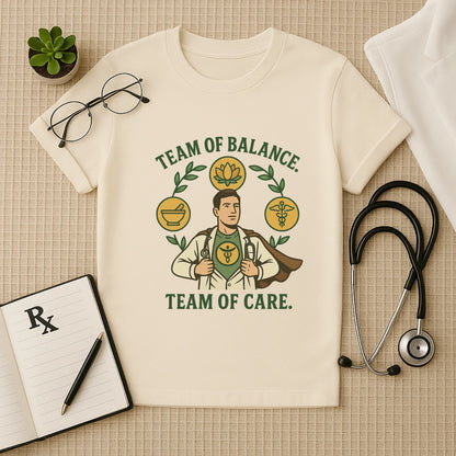 Team of Balance T-Shirt | Unisex Ayurveda Tee for Wellness Staff