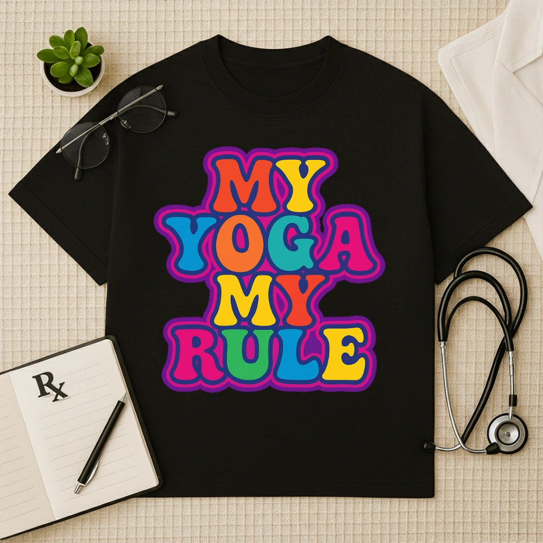 "My Yoga My Rule" Retro Graphic Oversized T-Shirt