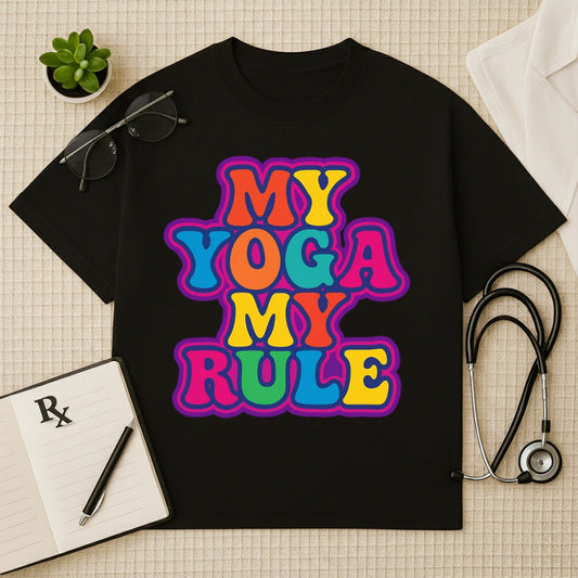 "My Yoga My Rule" Retro Graphic Oversized T-Shirt