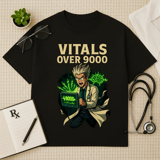 Vitals Over 9000  Anime Doc Swag Oversized Tee