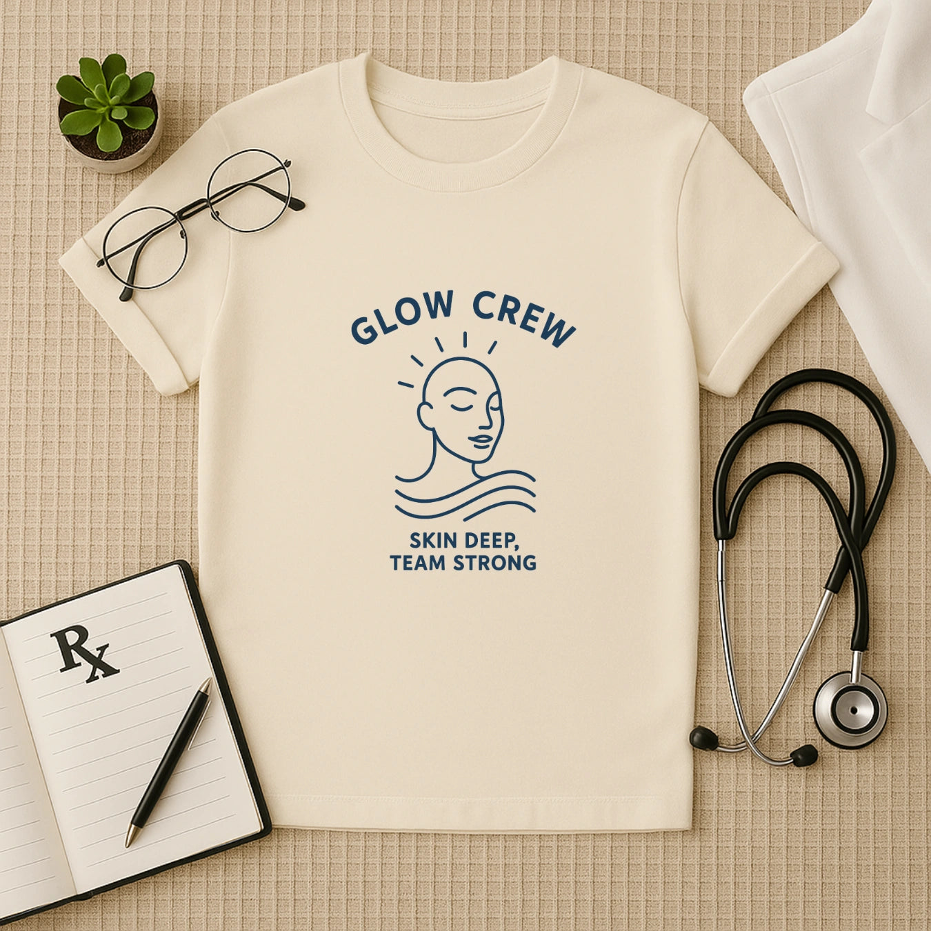 Glow Crew T-Shirt – Skin Deep, Team Strong | Dermatologist Unisex Tee