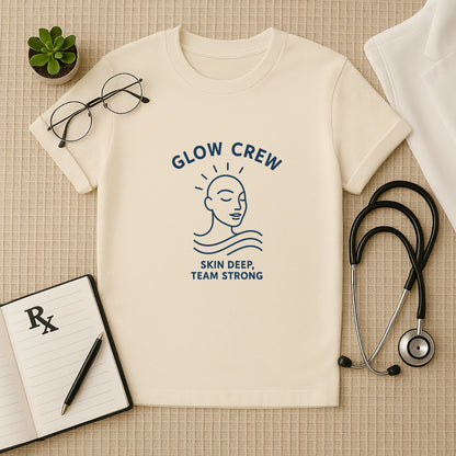Glow Crew T-Shirt – Skin Deep, Team Strong | Dermatologist Unisex Tee
