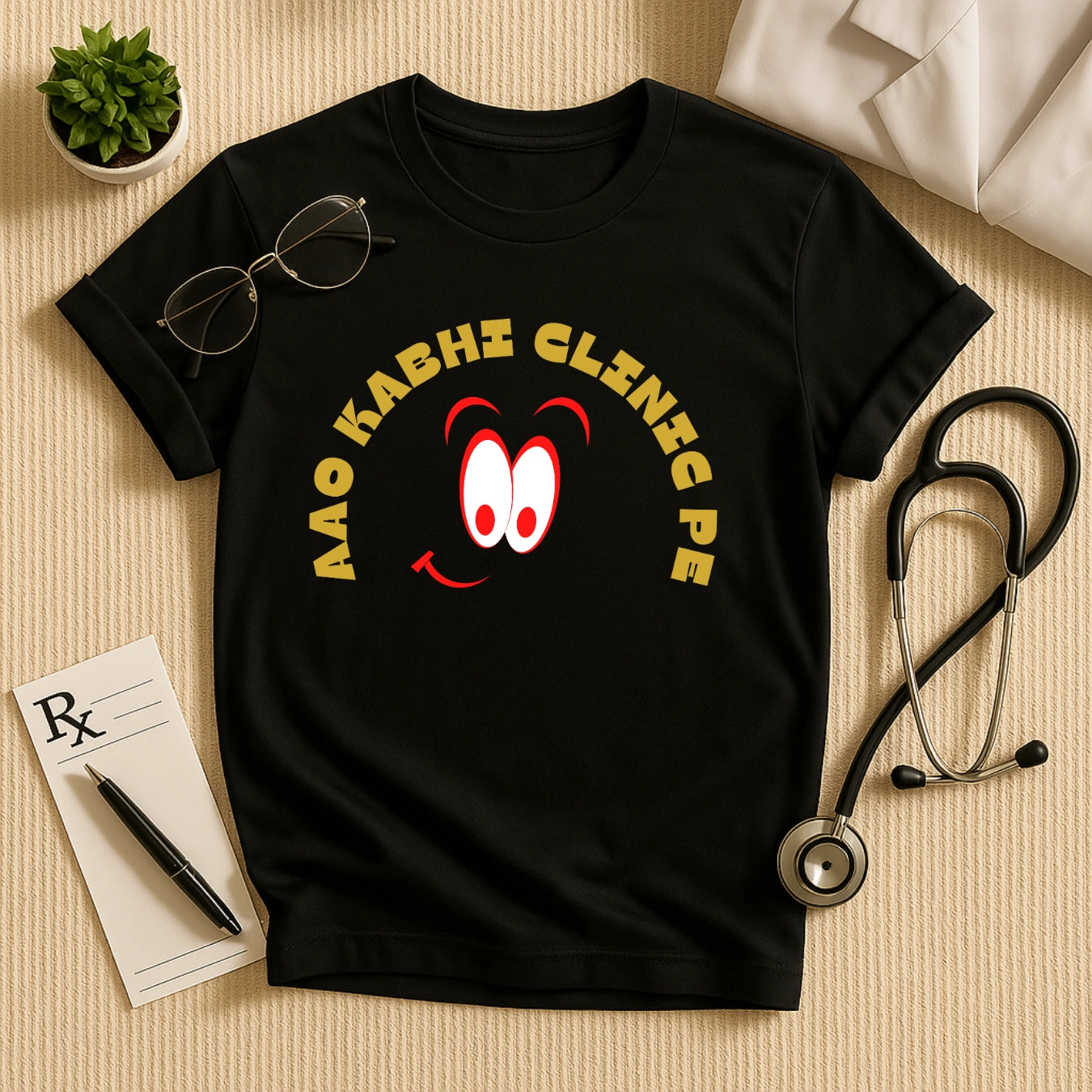 Humorous Medical Tee - Aao Kabhi Clinic Pe Doctor Unisex T-Shirt