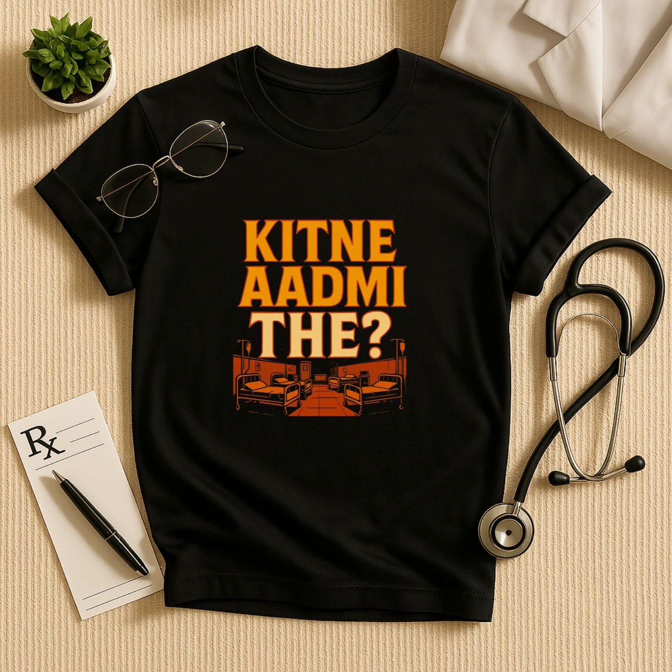 Humorous Medical Tee - Kitne Aadmi The? Doctor Unisex T-Shirt