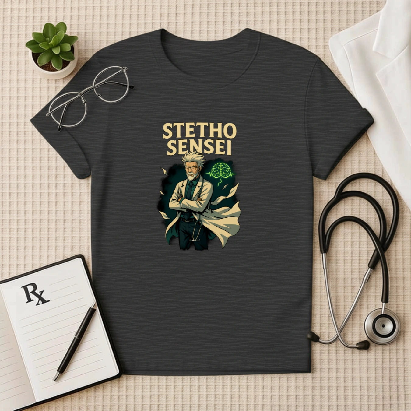 Stetho Sensei – Anime-Inspired Doctor T-shirt for Medical Pros