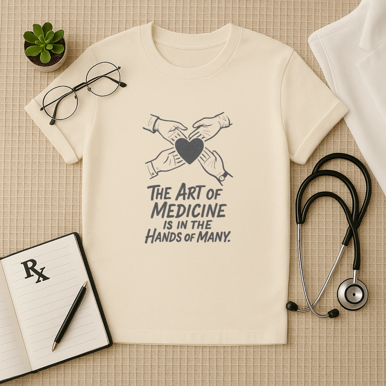 The Art of Medicine T-Shirt | Hands of Many | Unisex Healthcare Tee