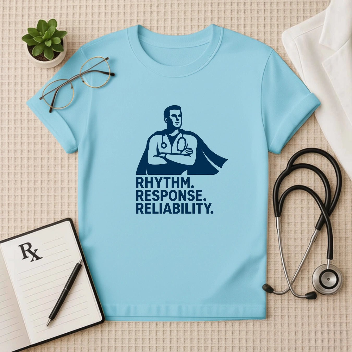 Rhythm Response Reliability T-Shirt | Unisex Tee for Healthcare Workers