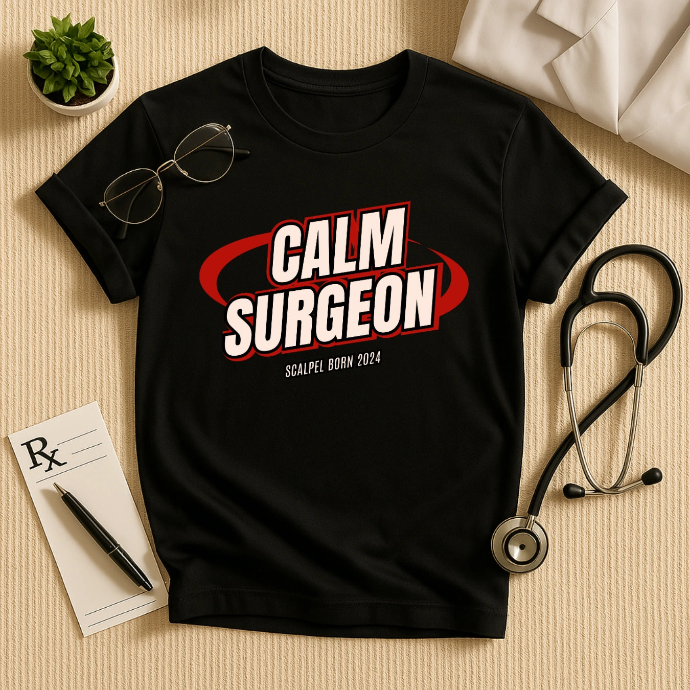 Calm Surgeon Scalpel Born 2024 Doctor Unisex T-Shirt