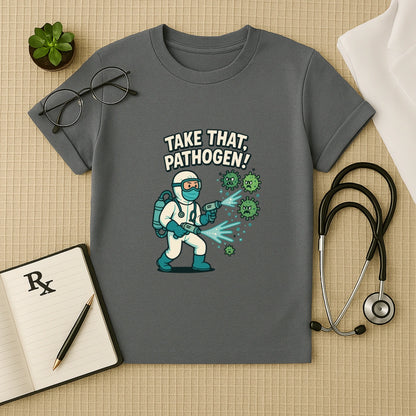 Take That, Pathogen! Medico Hero Unisex T-Shirt for Doctors