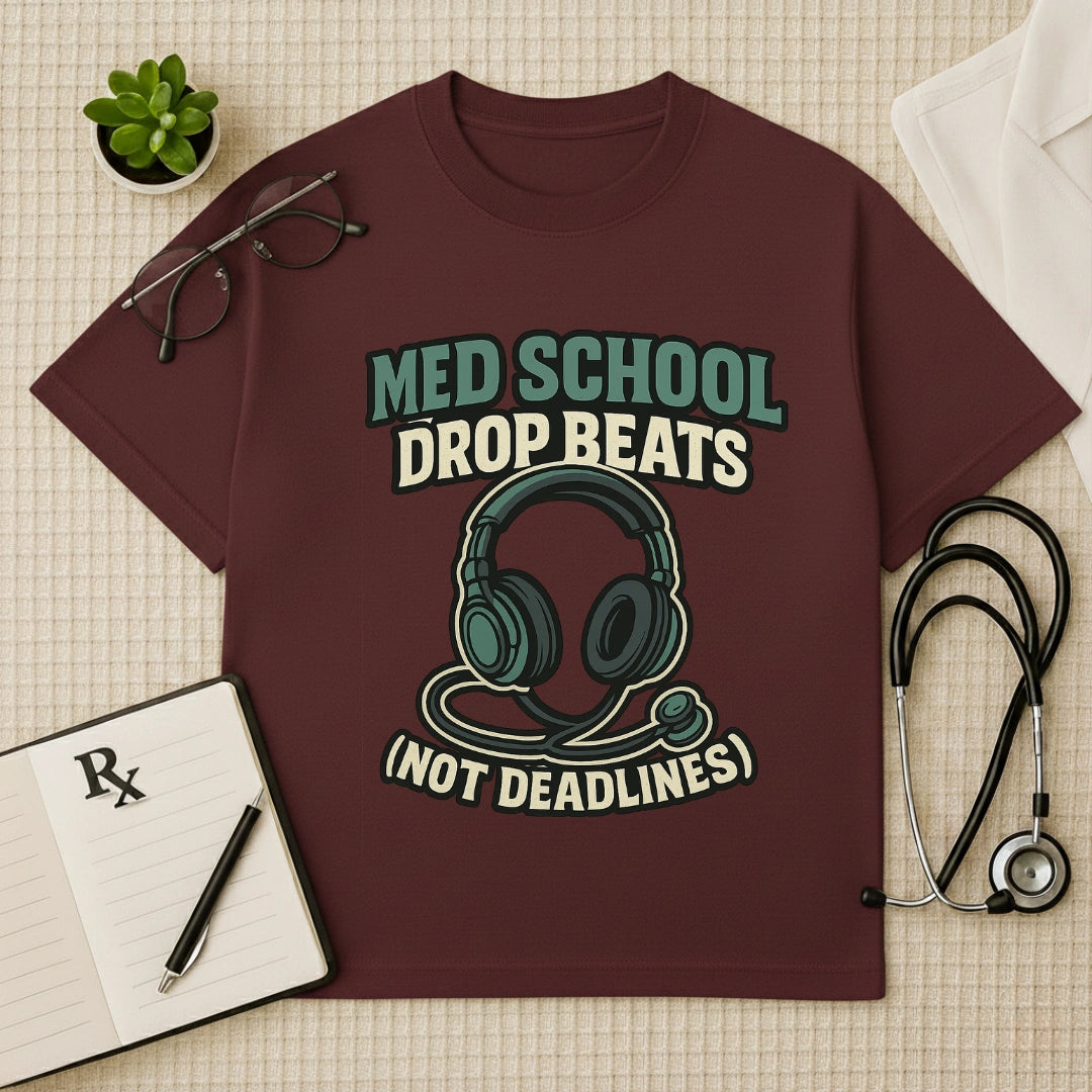 Med School Drop Beats  Student Hustle Oversized Tee