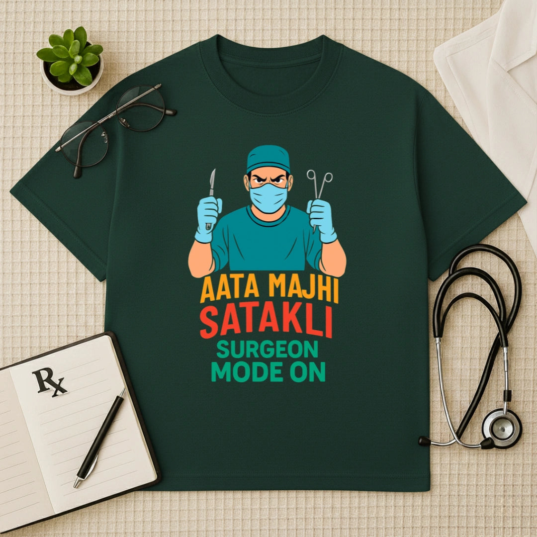 Aata Majhi Satakli Surgeon Mode Oversized Tee