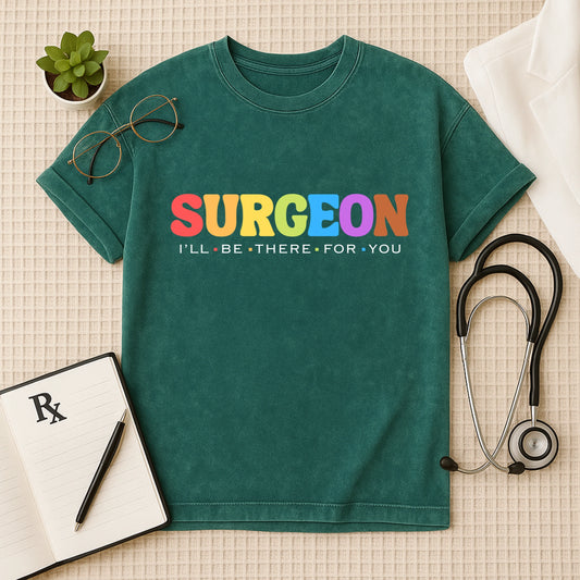 Surgeon Oversized Acid Wash T-Shirt For Doctors