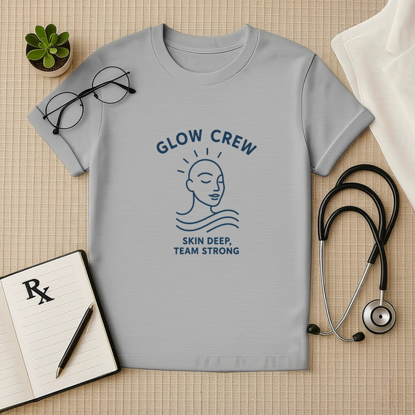 Glow Crew T-Shirt – Skin Deep, Team Strong | Dermatologist Unisex Tee